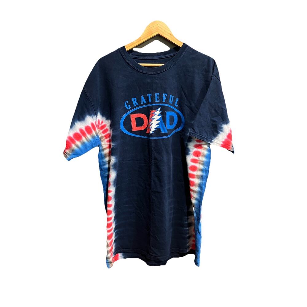 Grateful Dead "Dad" VTG‎ Red Blue Tie Dye Short Sleeve Men's T-Shirt Size 2XL